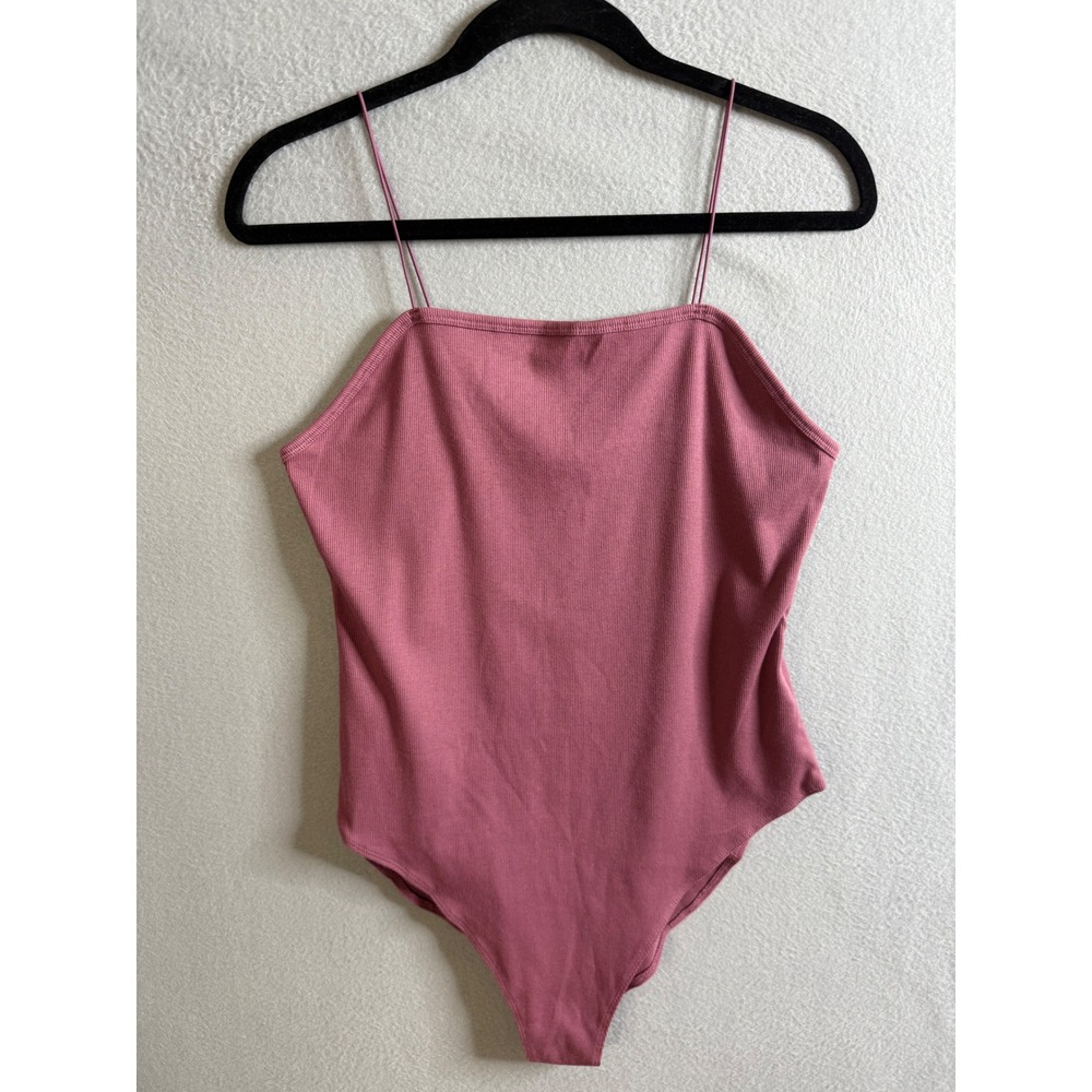 Wild Fable Bodysuit Women's Large Ribbed Sleeveless Square Neck Casual